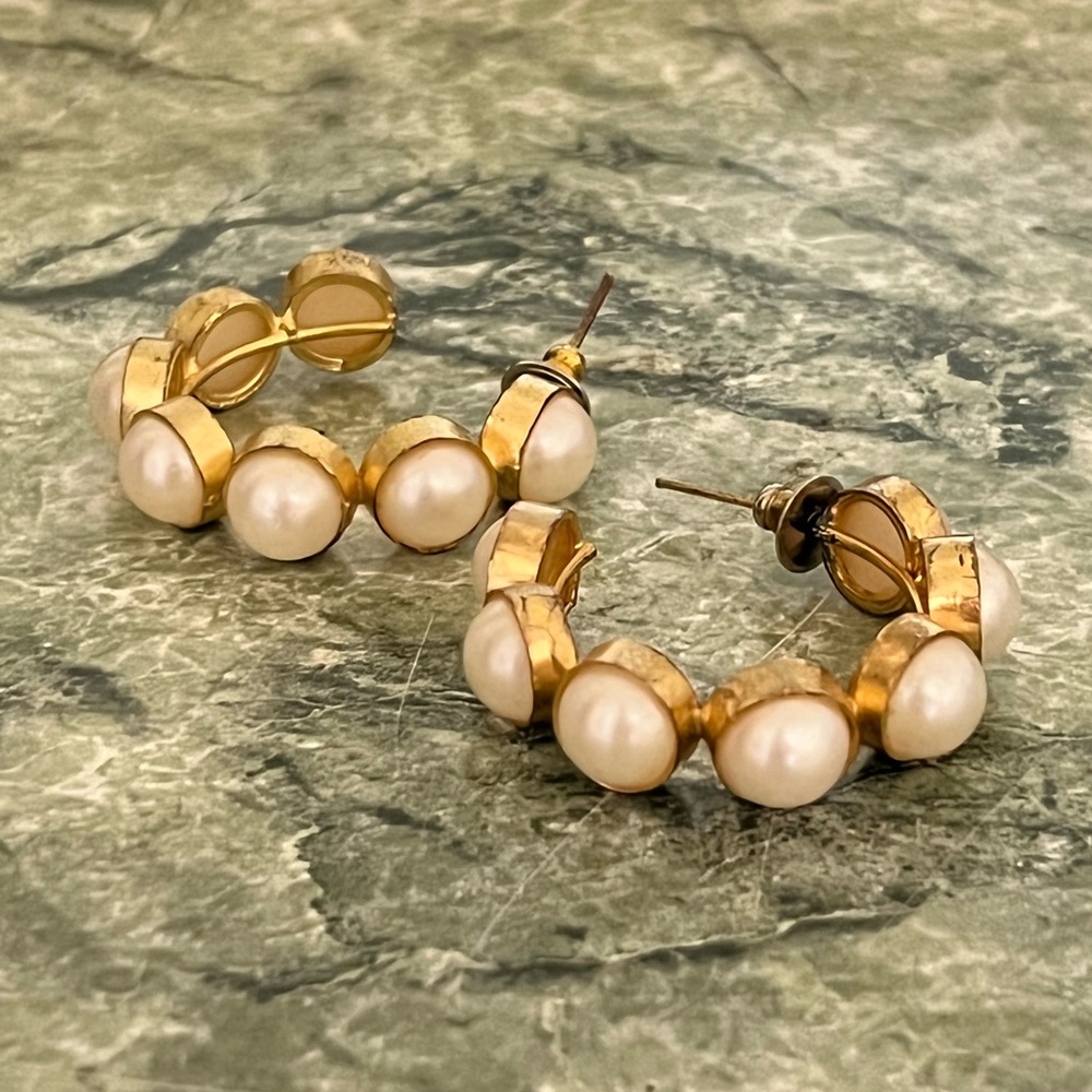 Nicola Bathie Pearl Hoop Earrings